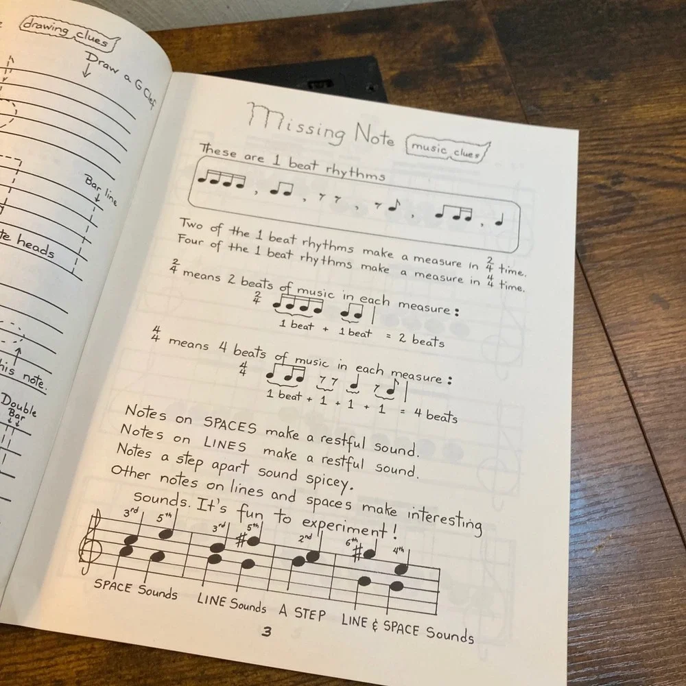 Music Note Reading Book Natural Way to Learn DIY For Songwriter Large Print 1980